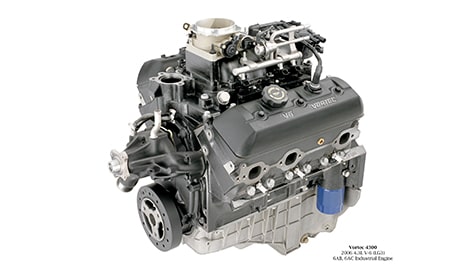 GM Vehicle Engine on White Background