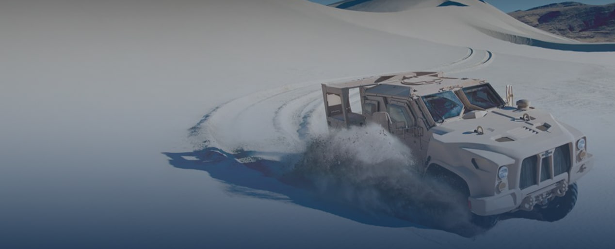 A Vehicle Through a Sandy Desert