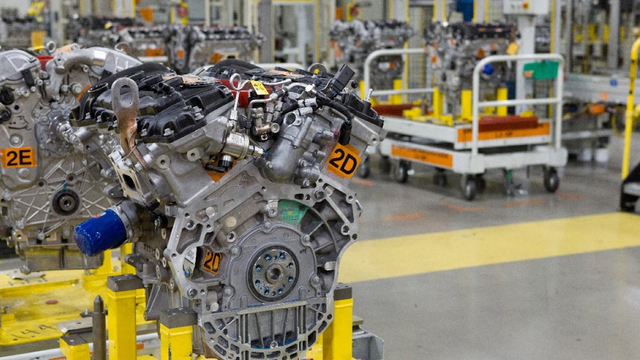 Engines Side by Side Placed in a Factory